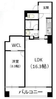 ブラービ南船場(1LDK/6階)の間取り写真