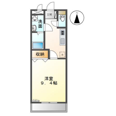 コンフィード水田(1K/2階)の間取り写真