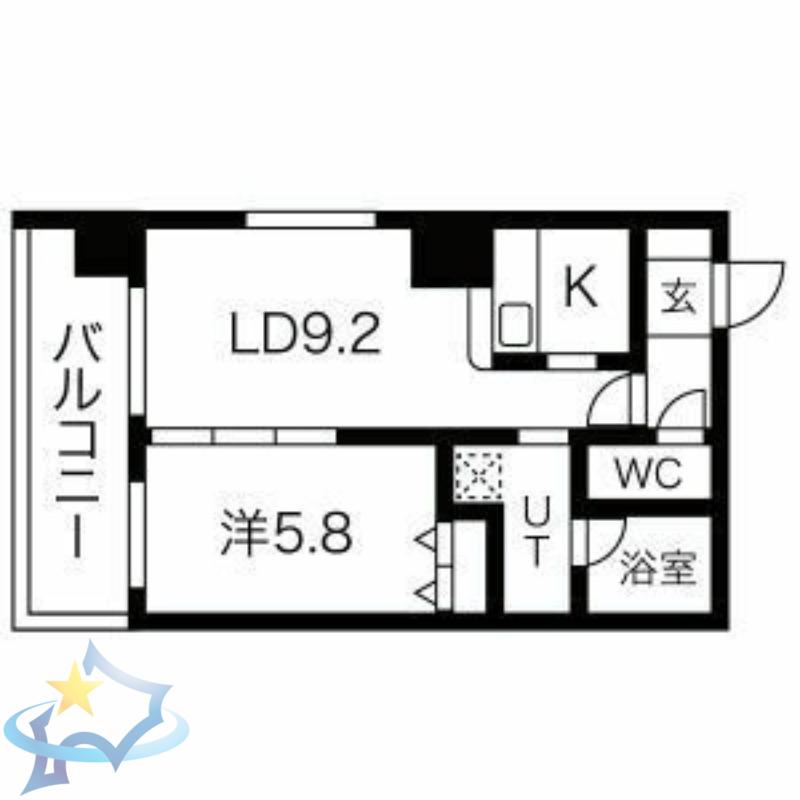 ロックヒルズ札幌(1LDK/5階)の間取り写真
