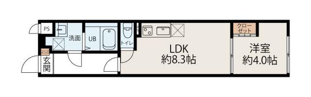 スカイヒルズ徳丸(1LDK/1階)の間取り写真
