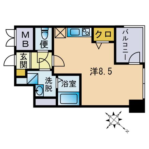 ステージア平尾(ワンルーム/4階)の間取り写真