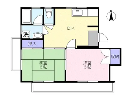 HBマンション(2DK/2階)の間取り写真