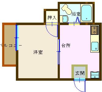 第三佐伯ビル(1K/3階)の間取り写真