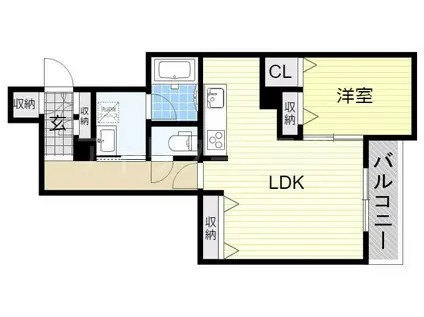 メゾン・グレース・ケイ生野東II(1LDK/1階)の間取り写真