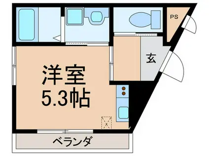 サンマリン名谷(ワンルーム/3階)の間取り写真
