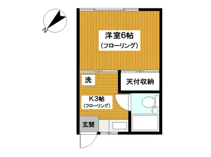 橘荘五号館(1K/2階)の間取り写真
