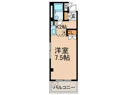 ベルナ高見(1K/3階)の間取り写真