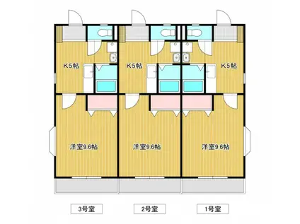 フラットハイツ(1K/1階)の間取り写真