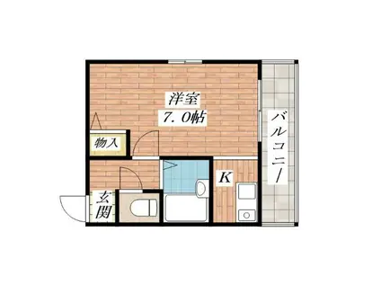アーバンコート東奈良(1K/1階)の間取り写真