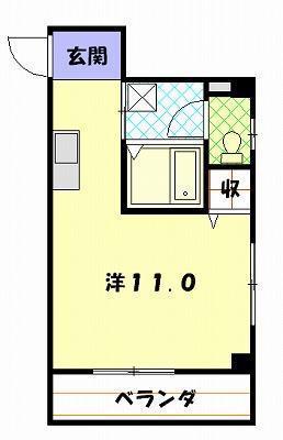 プレジール元船(ワンルーム/3階)の間取り写真
