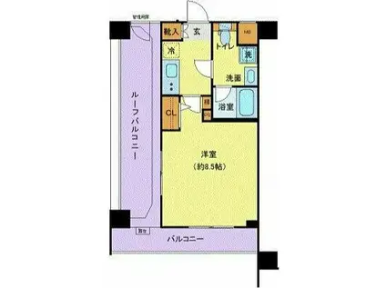 ジェノヴィア本羽田スカイガーデン(1K/5階)の間取り写真