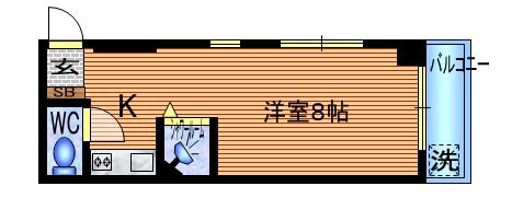 第12カネキマンション(ワンルーム/2階)の間取り写真