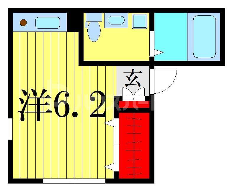 FERIO四ツ木(ワンルーム/3階)の間取り写真