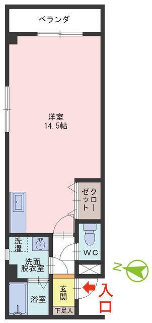 ハイラーク373(ワンルーム/1階)の間取り写真