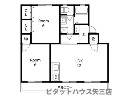 佐藤ハイツ(2LDK/4階)の間取り写真