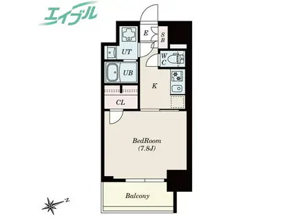 S‐RESIDENCE四日市安島ALOGGIO(1K/2階)の間取り写真