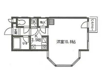 セザンヌ大岩2(ワンルーム/2階)の間取り写真