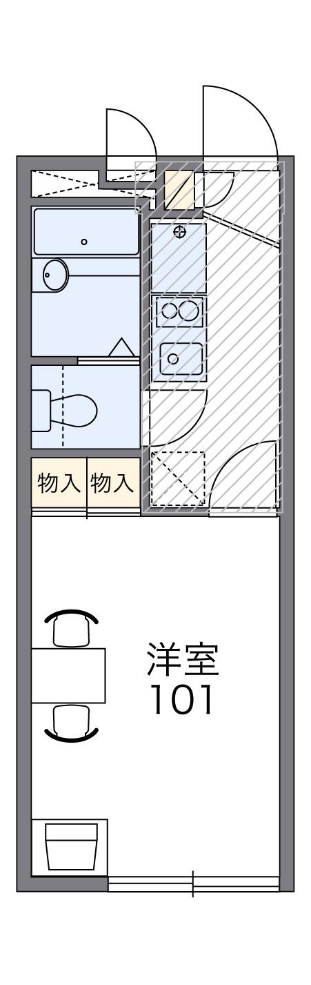 ノヴェル(1K/2階)の間取り写真