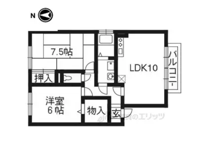 マドラフゥイユ1号館(2LDK/2階)の間取り写真