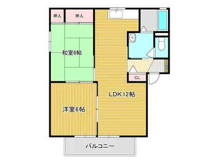 ソレイユ博多南(2LDK/2階)の間取り写真