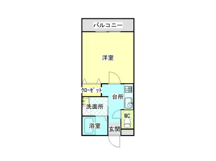 サンハイム阿品B棟(1K/2階)の間取り写真