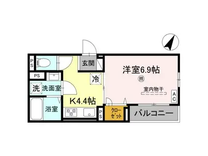 RIPOSO東加古川(1K/3階)の間取り写真