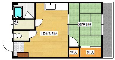泉コーポ(1LDK/2階)の間取り写真