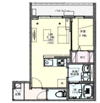 KEIAI RESIDENCE 青井(1LDK/1階)の間取り写真
