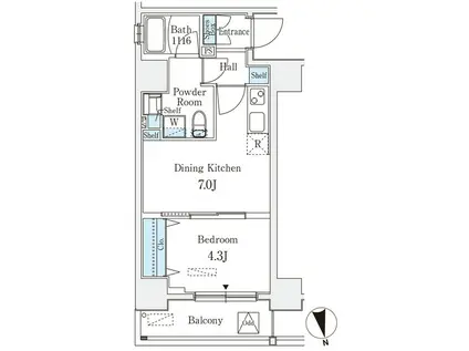 CLARITIA ASAKUSA(1DK/3階)の間取り写真