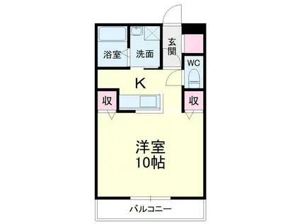 ピュアドルフ(1K/3階)の間取り写真