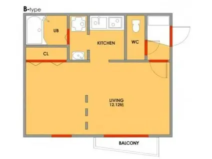 モデュロール赤坂(1K/2階)の間取り写真