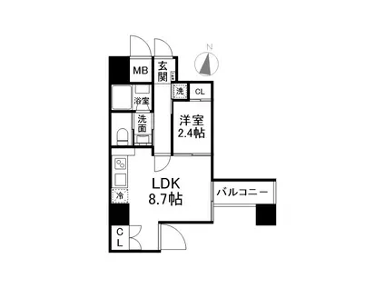 NEXT STAGE 神戸元町(1DK/3階)の間取り写真