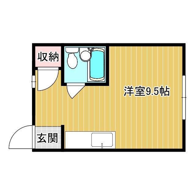 森本ハイツ(ワンルーム/1階)の間取り写真
