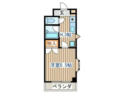 クリスタルハイツみねぎし(1K/3階)の間取り写真