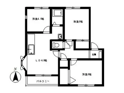 アドザックス・ラフィネB号棟(3LDK/2階)の間取り写真