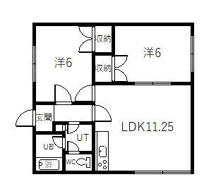 ドリームハイツ友光5(2LDK/1階)の間取り写真