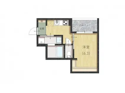 COMFORT三吉南(1K/3階)の間取り写真