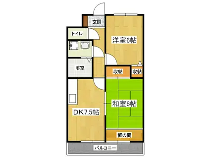 ミレニアム加納(2DK/2階)の間取り写真