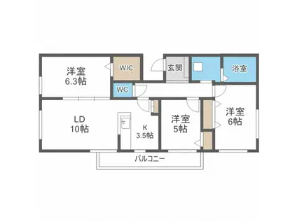 REGULUS桑園 レグルス桑園(3LDK/2階)の間取り写真