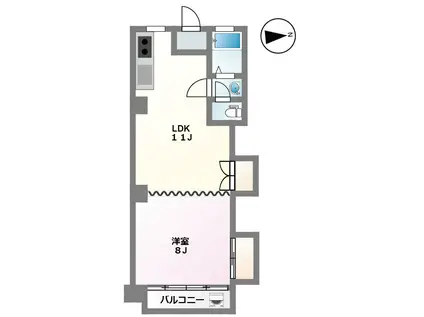 桃屋マンション(1LDK/2階)の間取り写真