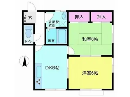 クラーレM.S(2DK/1階)の間取り写真