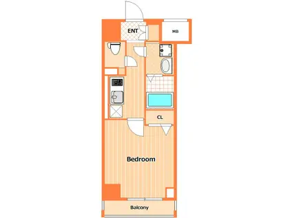 グランヴァン横濱クレストシティ(1K/8階)の間取り写真