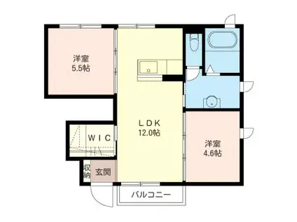 パピオン佐野(2LDK/1階)の間取り写真