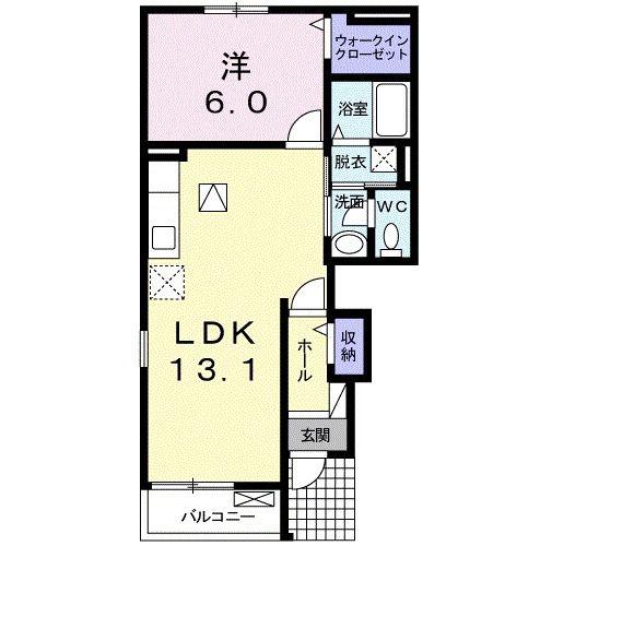 アイスバーグII(1LDK/1階)の間取り写真