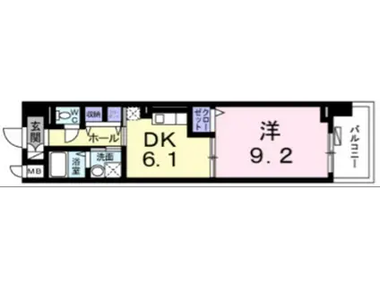 ステラ・ランド(1DK/3階)の間取り写真