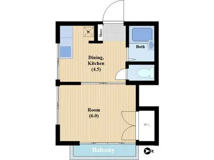 第一田嶋荘(1DK/2階)の間取り写真