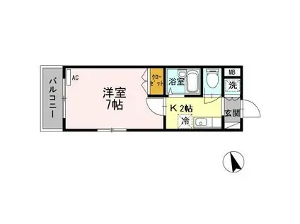 ヒルズ吉祥寺(1K/1階)の間取り写真