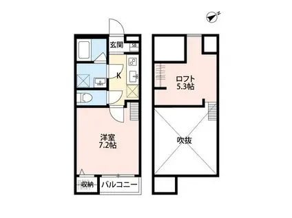 アレーゼ津田沼(1K/1階)の間取り写真