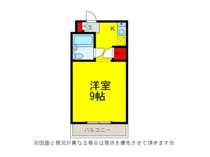 ビラデルセクレ(1K/3階)の間取り写真