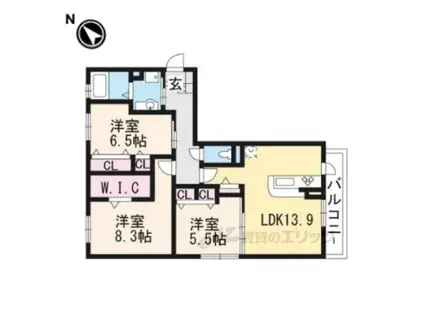 コルヌコピア(3LDK/1階)の間取り写真